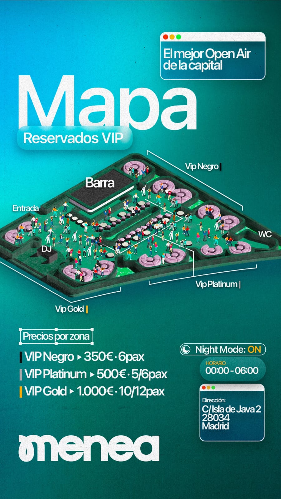 Plano mesas menea open air